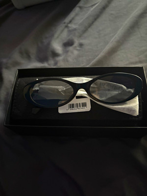 Chanel Oval Sunglasses Metal Frame, Gray Lenses