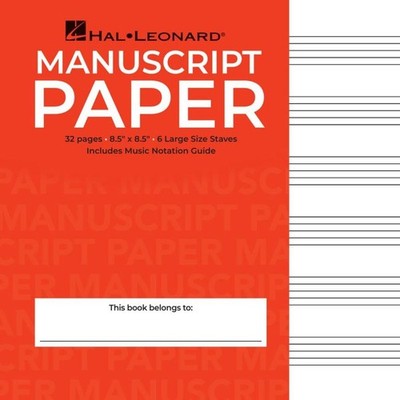 Wide Staff Manuscript Paper (Red Cover) | Music Composition Notebook with Si...