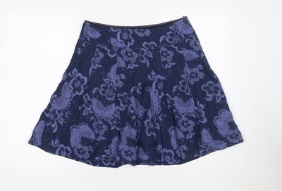 Fat Face Damen blau Blumen A-Linie knielanger Rock Größe 10