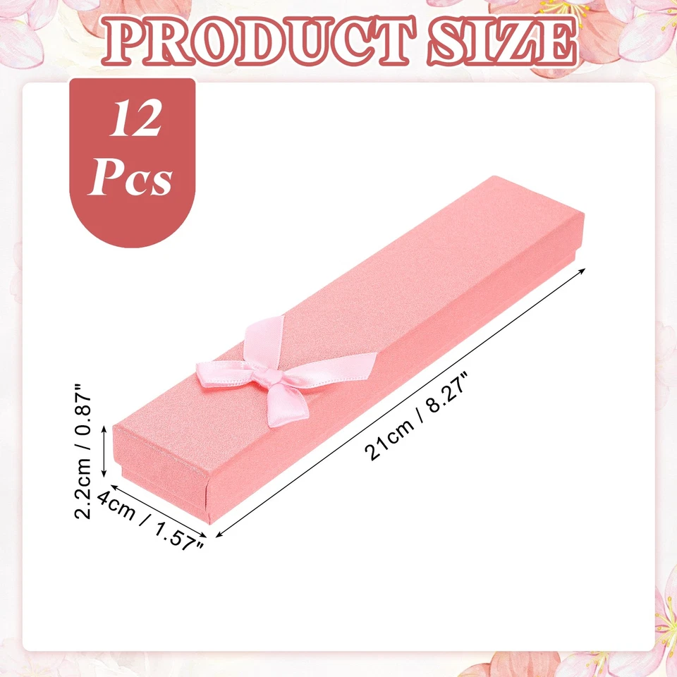 8.3x1.6x0.9 Inch Jewelry Gift Box, 12 Pcs Cardboard Pure Long Necklace Box, Pink - image 2 of 4