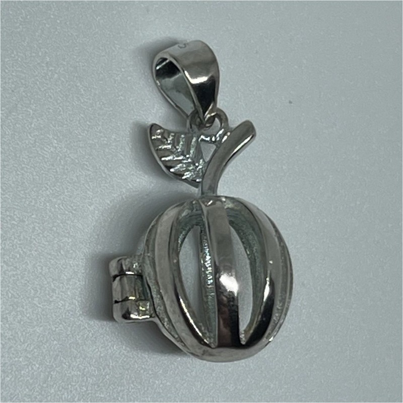 925 Sterling Silver Apple  Charm Pendant Signed