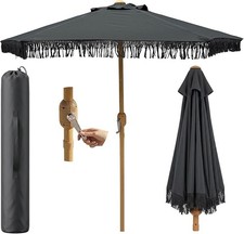 Garden Parasol With Tassels Portable Garden Patio Umbrella Sun Shade Carry Bag