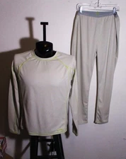 L.L. BEAN Beige Thermal 2 Piece Under Layer Top & Bottom Men's Size XL