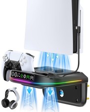 P S5 Wall Mount Kit with Cooling Fan and Charging Station Compatible with PS5...