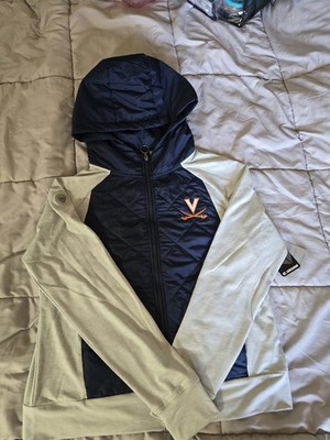 Colosseum Virginia Cavaliers Quilted Women's Light Full Zip Hooded Jacket Small 
