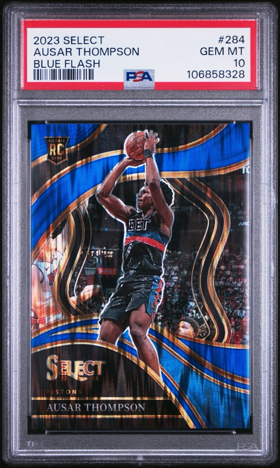 PSA 10 2023 Select Blue Flash Prizm Ausar Thompson COURTSIDE RC #284 /99 POP/10