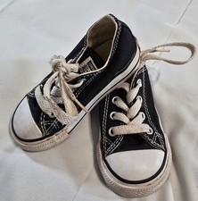 Converse All Star Toddler Low Top Sneakers Black/White Size 6 Infant 13 cm