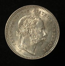 Austria 1869 20 Kreuzer - Silver - Franz Joseph I - High Grade!