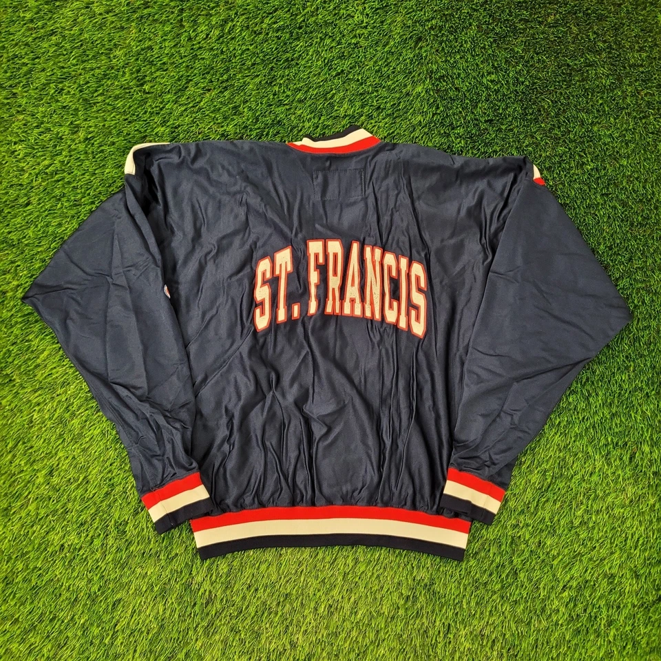 Chaqueta Universitaria Vintage Años 90 Campeón St-Francis Brooklyn M 27x24 Suelta Varsity Foto 2 de 4