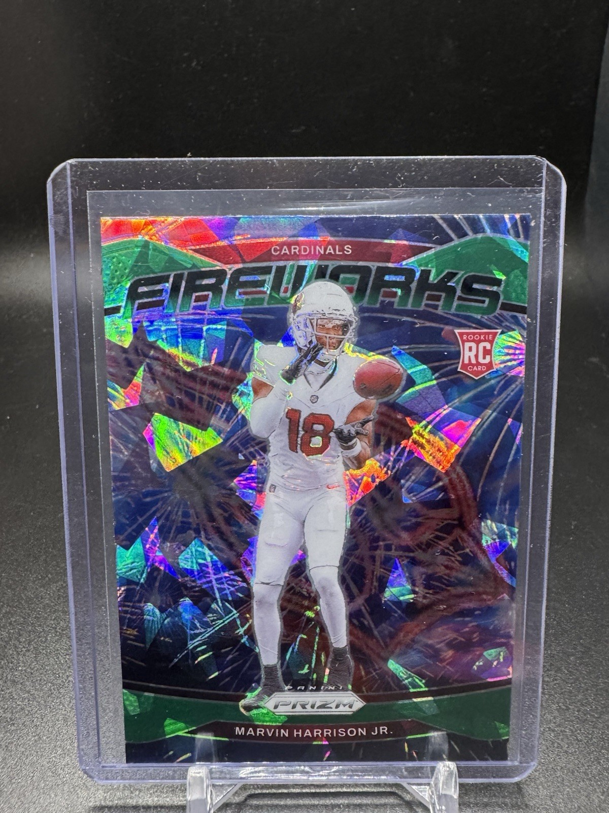 2024 Prizm Marvin Harrison Jr. Fireworks RC Green Ice #20 Cardinals