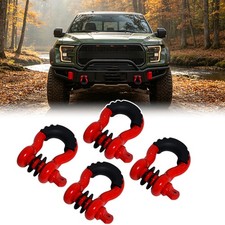 4 Pcs Red 34 D-rings Heavy Duty Shackle W78 Screw Pin For Jeep Truck