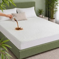 Queen Waterproof Mattress Protector Cooling Bamboo Viscose Mattress Cover, ...