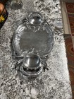 Large Oval Cast Aluminum Crab Serving Tray, 2-Compartment, Glossy Seafood — photo 6
