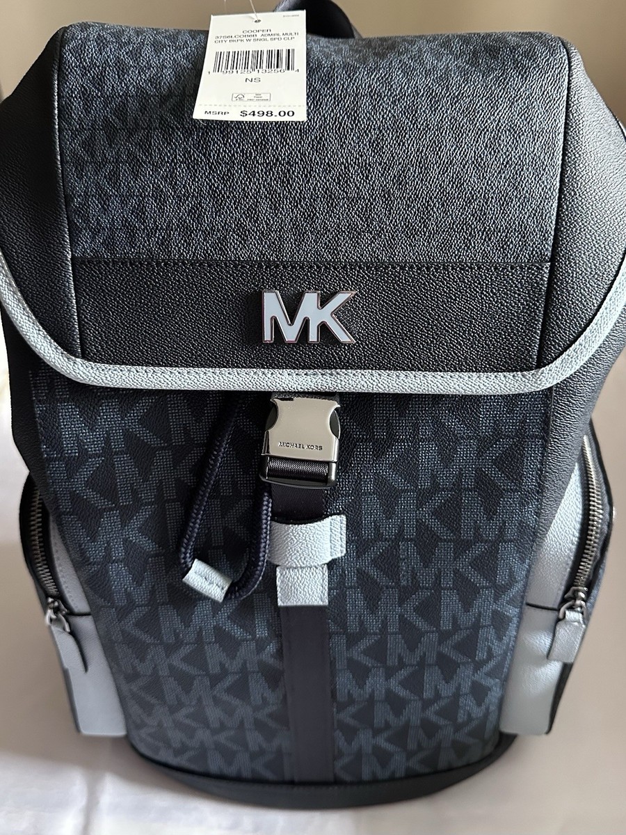 MICHAEL KORS ビジネスバッグ グレー　MK バックパック Michael Kors Men's Cooper Logo Backpack Black/Grey One Size New