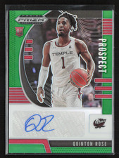 Quinton Rose 2020 Panini Prizm Green Draft Autographs #PA-QR Temple