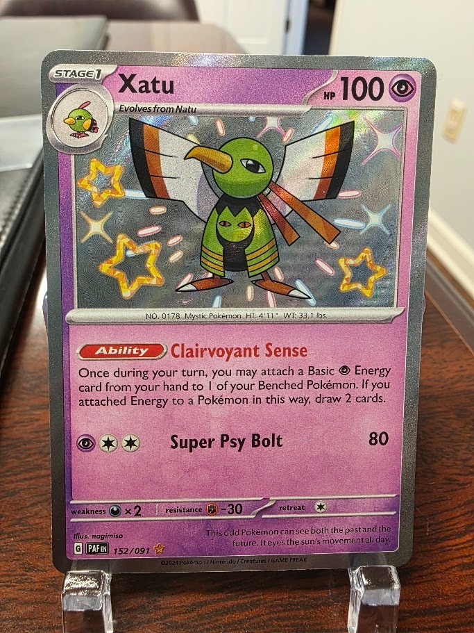 Xatu 152/091 SV: Paldean Fates Holo Shiny Rare - English Pokemon TCG
