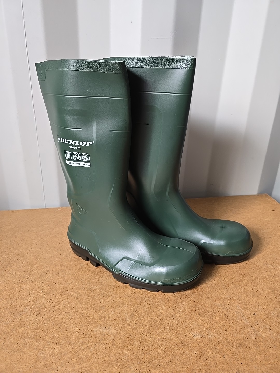 Dunlop Work-It Full Safety Wellington Green UK 6.5
