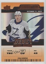 2022 Upper Deck Credentials Debut Ticket Access Orange 34/149 Cole Koepke 15wf