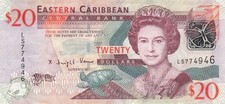 Caribe Oriental $20 ND. Serie L S Que. 2008 Billete Circulado II LA S