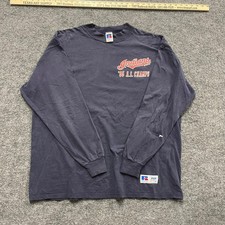 Russell Athletic T-Shirt Mens XL Navy Blue Long Sleeve 1995 AL Champs USA Made
