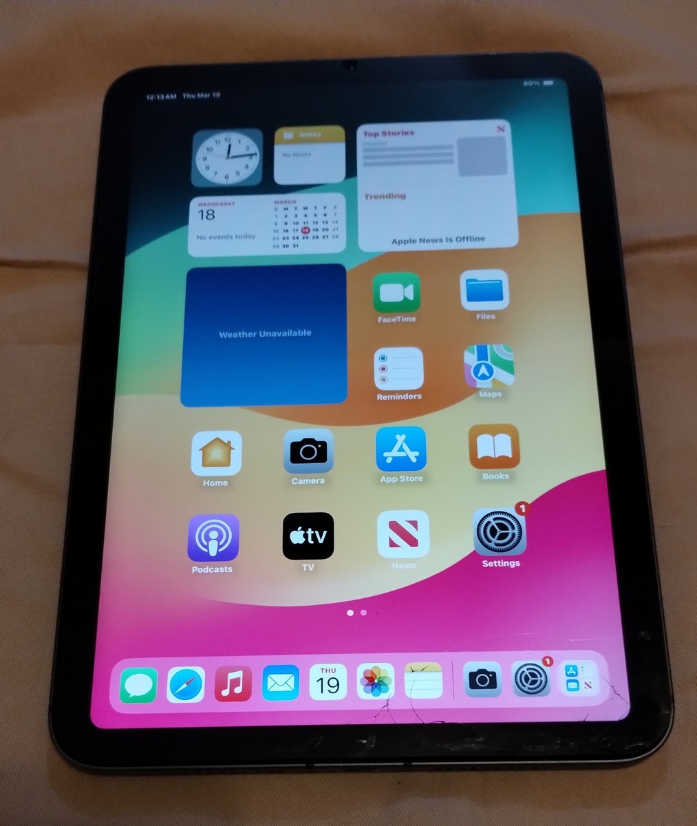 Apple iPad Mini 6th Gen/gray/64GB/Cell Unlkd & WiFi -fully Works