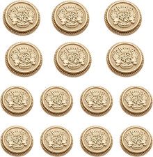 14 PCS Metal Blazer Button Set,15 Mm and 23Mm Gold Buttons for Sewing Vintage