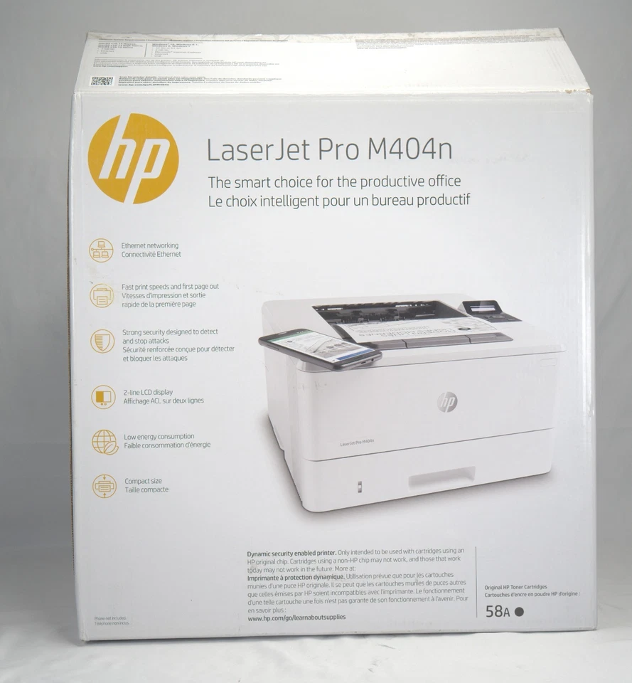 HP LaserJet Pro M404n - Monochrome Printer - Free UPS Ground - Page Count: One - Image 2 of 4