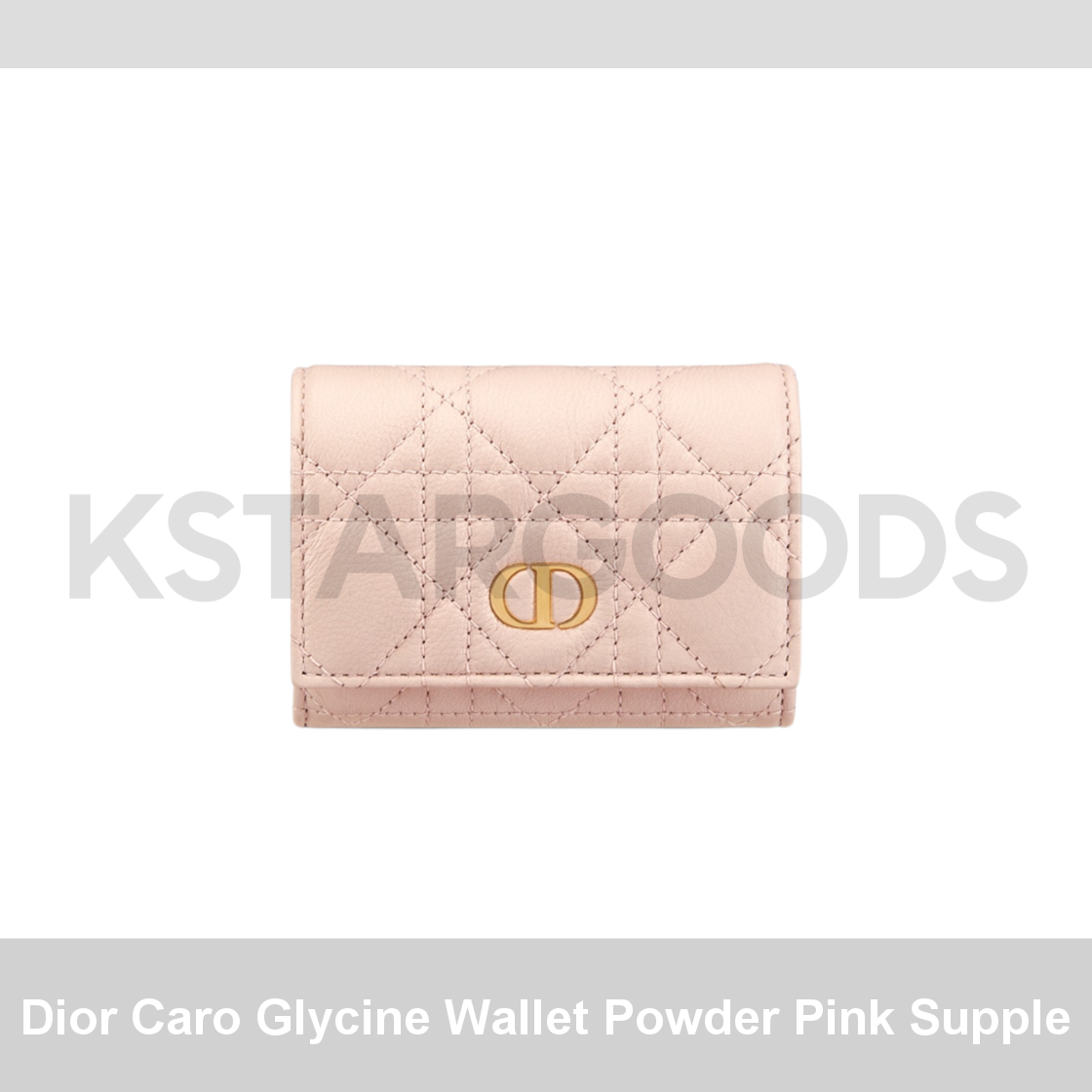 Dior Caro Glycine Wallet in Soft Powder Pink Supple Leather