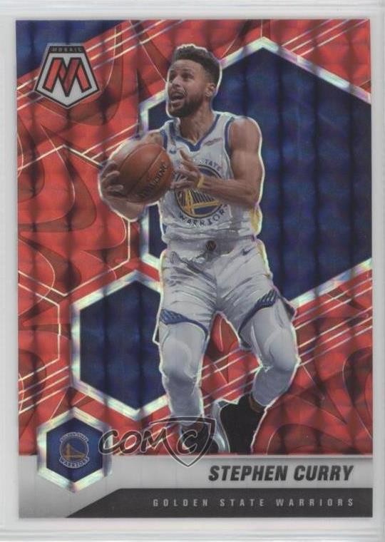 2020-21 Panini Mosaic Reactive Red Prizm Stephen Curry #175 17hw