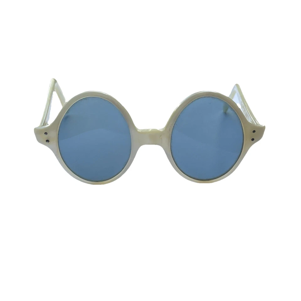 Vintage 1950s-1960s Funky Oval Egg Pearl Sunglasses Made In France Free Shipping - Image 2 of 4