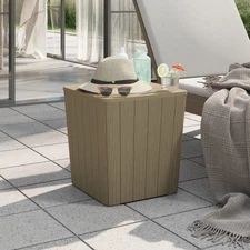 Garden Table With Removable Lid Light Brown Polypropylene (PP)