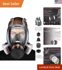 Pro-Grade Full Face Respirator Mask with Superior Fog Resistance and Filters