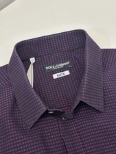 Dolce & Gabbana Martini Herringbone Dress Button Up Shirt Size 44