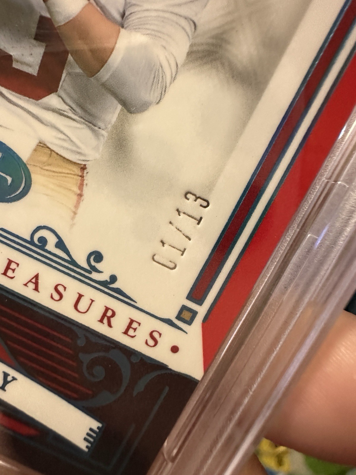 2025 Panini National Treasures - Brock Purdy Stars And Stripes 01/13 PSA 7 49ers view 3