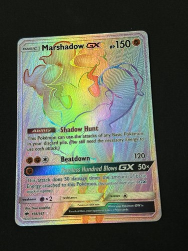 Marshadow GX 156/147 Burning Shadows Secret Rare Full Art Holo English 2017