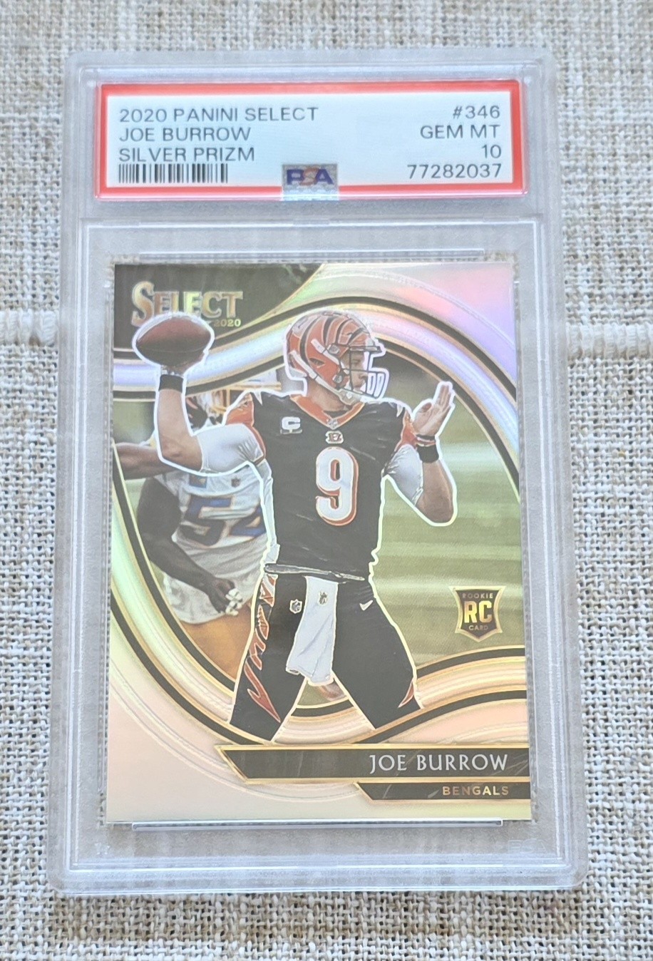 2020 Select Joe Burrow RC Silver Prizm Field Level #346 Bengals PSA 10