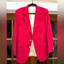 EUC Suede Fuchsia Mens Vibrant Pink Blazer Sportcoat