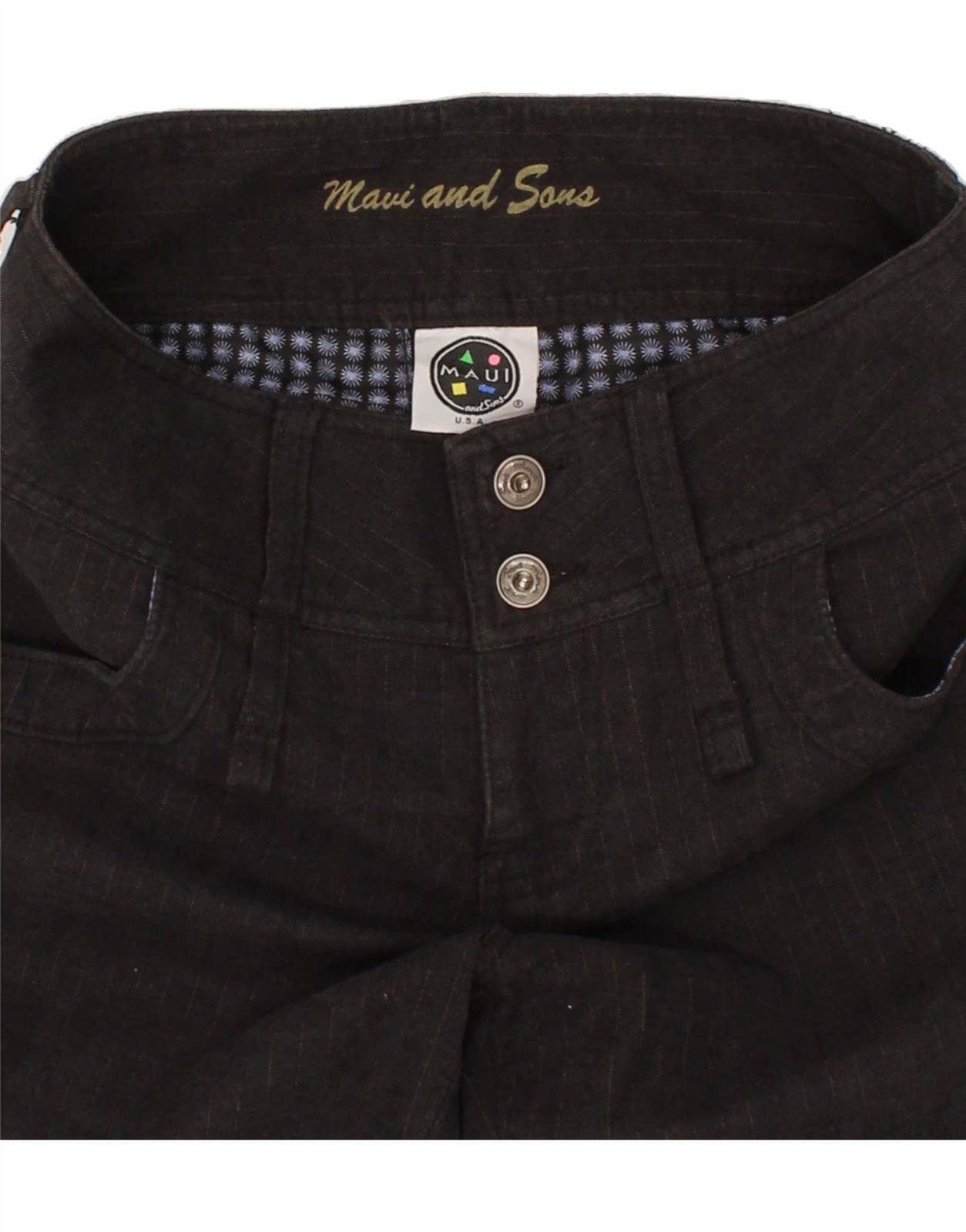 MAUI AND SONS Womens Casual Shorts IT 42 Medium W30 Grey Pinstripe Cotton US08 image 4