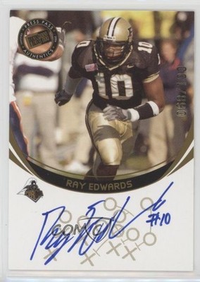 2006 Press Pass Gold 68/100 Ray Edwards Rookie Auto RC 0af