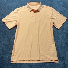 Straight Down Polo Shirt Men Medium Orange Short Sleeve Performance Golf Stretch