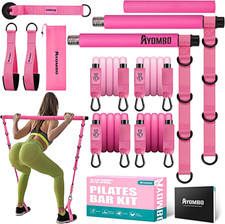 Pilates Bar Kit with Resistance Bands   Portable Home Gym Workout System