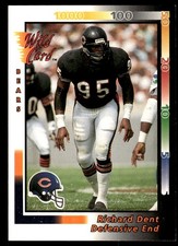 Richard Dent 1992 Wild Card #145 Bears NFL READ FREE SHIPPING AutographDen