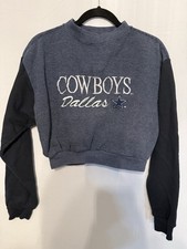 Vintage Logo 7 Women  s Crop Dallas Cowboys Embroidered Sweatshirt Small/ Medium