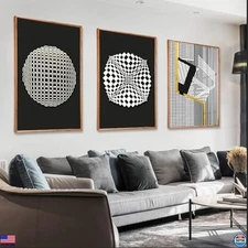 Large Wood Grain Abstract Wall Art Set, 3 Piece Canvas Prints for Home Decor