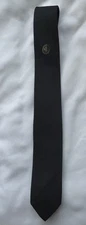 Vintage Tie Abraham & Straus All Silk Skinny Black Silver Knight 55” L X 2” W
