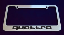 Audi Quattro License Plate Frame Custom Made Of Chrome Zinc Metal