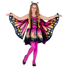 COSTUME CARNEVALE FARFALLA VESTITO ALI ANTENNE 4/13 ANNI TRAVESTIMENTO - 1086