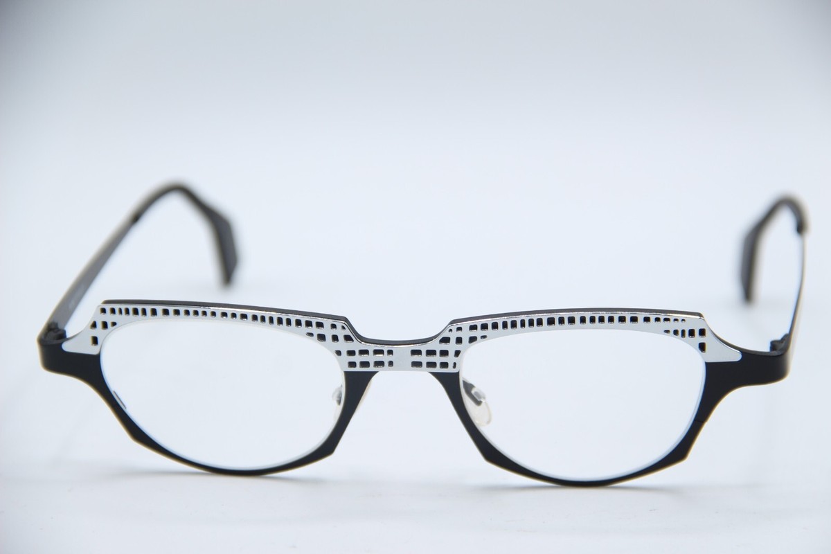 NEW THEO EYE WITNESS BLACK SILVER AUTHENTIC DESIGNER FRAMES