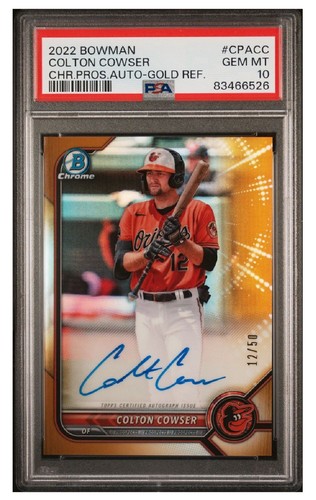 2022 Bowman Chrome Colton Cowser Gold Refractor Auto /50 PSA 10 Orioles 🔥 - Bild 1 von 2