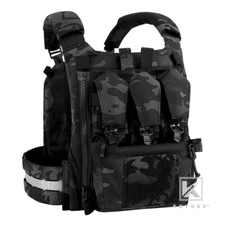 KRYDEX FCPC V5 Plate Carrier Tactical Vest w/ Zip On Back Panel Banger Black MC